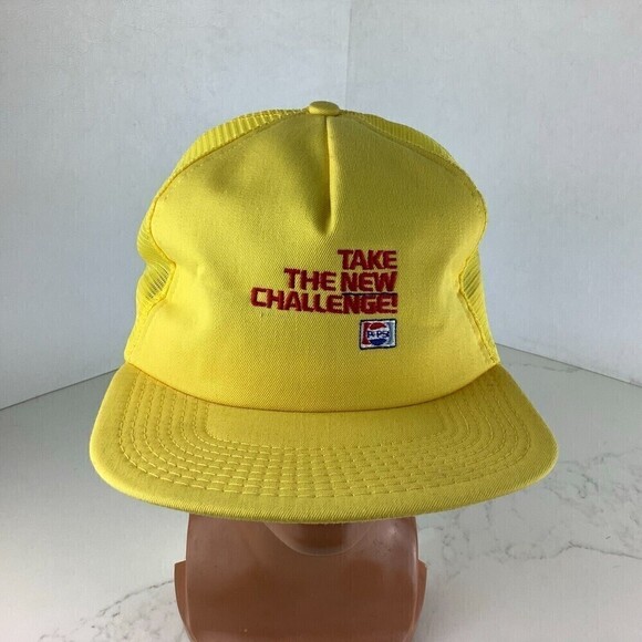 Vintage Take The New Pepsi Challenge Snapback Trucker Hat Yellow One Size USA - Picture 1 of 9
